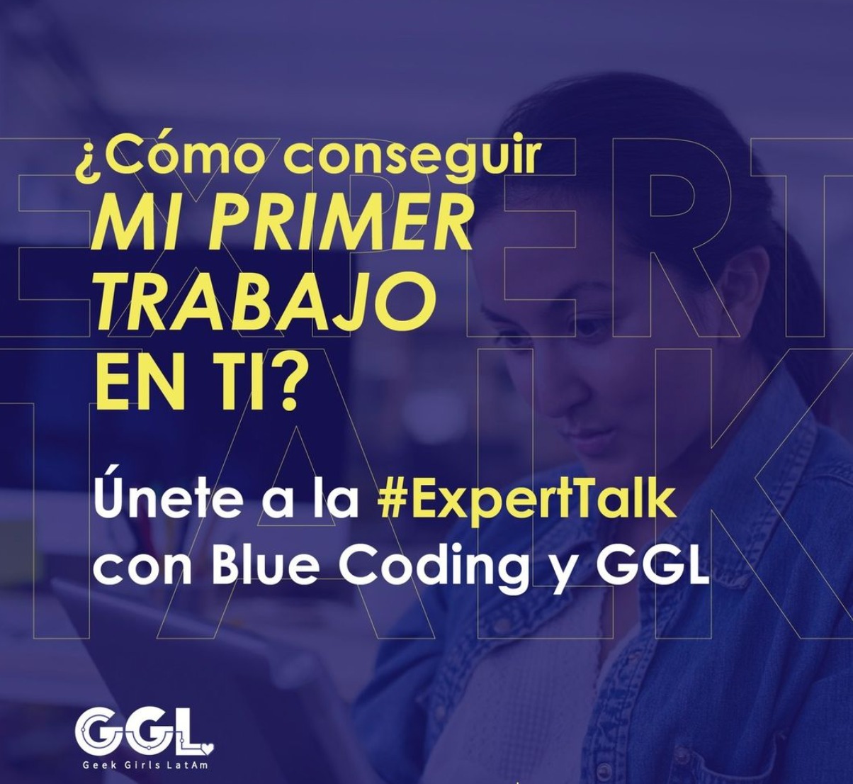 geek girls latam & blue coding flyer 