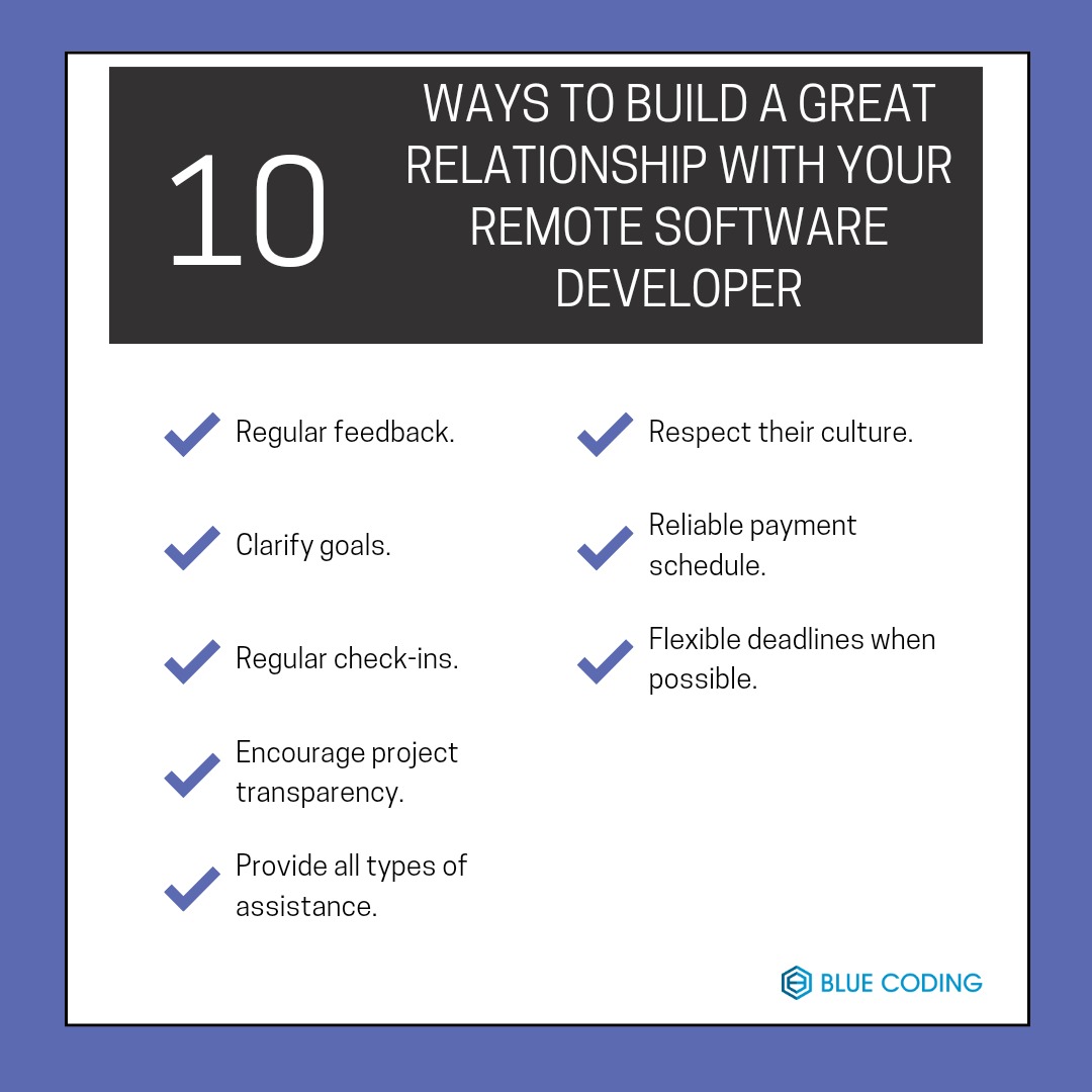 Ways to build a great relationship with your remote software developer