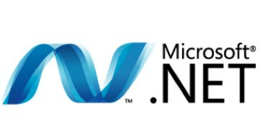 Hire .NETr developers, a small white square showing the .NET logo