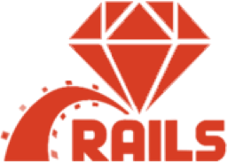 Hire Ruby on Rails developers, a small white square showing the Ruby on Rails logo